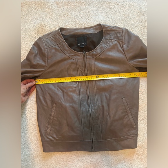 Trouvé Gray/Taupe Leather Jacket - Picture 16 of 16